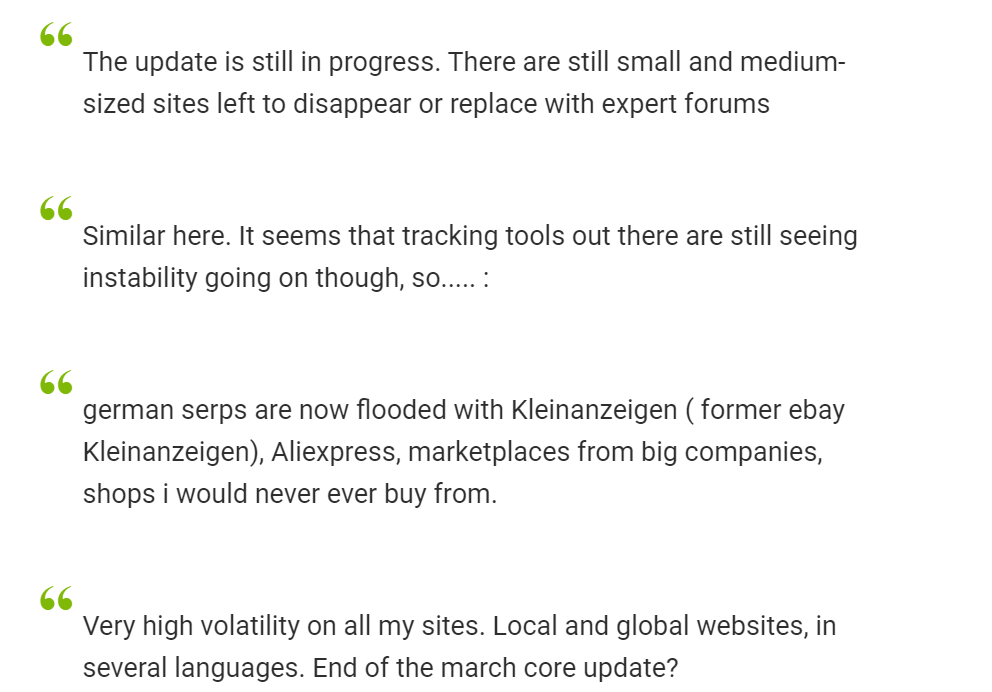 march core google update comments