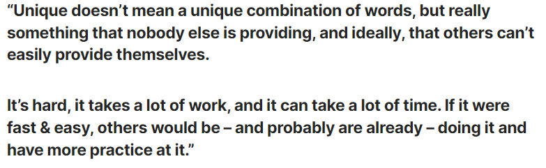 Mueller on unique content