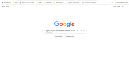 What is the Click-Through Rate on Google for the Top 3 Positions