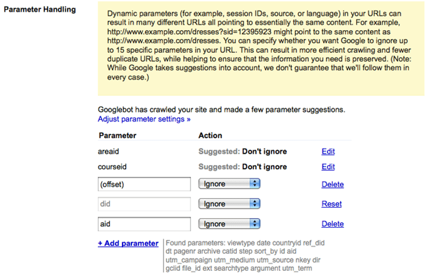 url parameters
